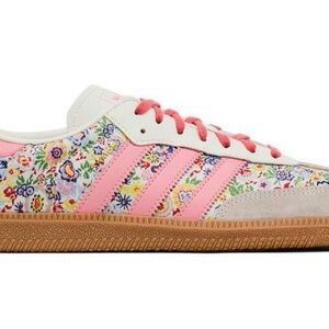 Adidas Pink Floral Sneakers with Retro Style